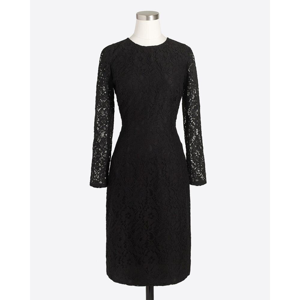 J. Crew Collection Long-sleeve Little Black Dress lace dress Size 6